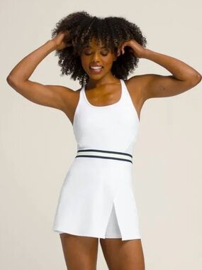 Wilson White Tennis Dress with Black Striped Waistband